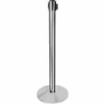 QueueWay-PLUS Tension Belt Stanchion, White Post, 10' ft. Belt