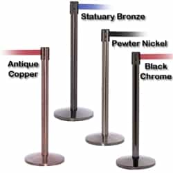 Bronze and Copper Barriers with 10ft Retractable Belt - QU900