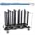 SET: 18 BLACK Retractable 11' ft. Belt Stanchions, with Vertical Storage Cart