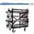 SET: 12 POLISHED STEEL Retractable 11' ft. Belt Stanchions, with Storage Cart