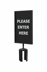 Retractable Belt Barriers Sign Frame Exit
