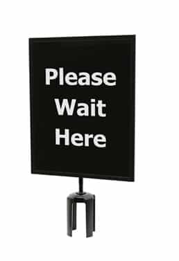 Queue Post Top Sign, 11x14" - Please Wait Here