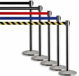 Stainless Steel Queue Posts with 7'6" Belt