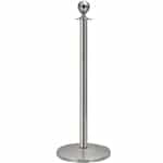 QueueWay Sphere Rope Stanchion, Satin Stainless