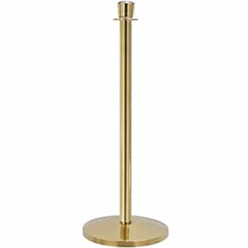 QueueWay Contemporary Rope Stanchion, Polished Brass Effect