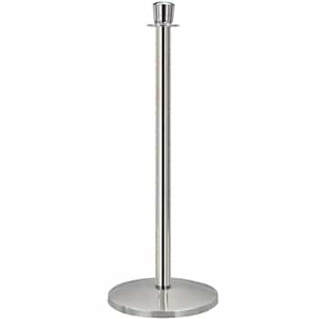 QueueWay Contemporary Rope Stanchion, Polished Stainless