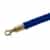 QueueWay Blue Velour Rope, 8' ft., Polished Brass Ends
