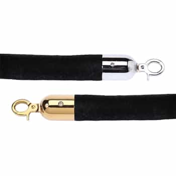 Economy 1.5" Velvet Rope Black - 6 Feet