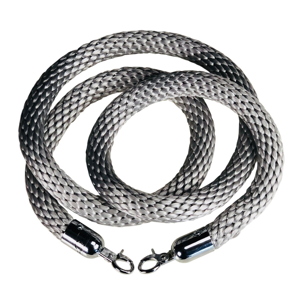 Museum Stanchion Rope, Grey Elegant Braided Rope, 1 diam. (717)