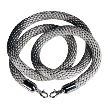 Museum Stanchion Rope, Grey Elegant Braided Rope, 1" diam. (717)