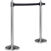 American Metalcraft Securit RSRTBK 40" Brushed Stainless Steel Crowd Control Stanchion with 84" Black Retractable Belt