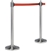American Metalcraft Securit RSRTRD 40" Brushed Stainless Steel Crowd Control Stanchion with 84" Red Retractable Belt