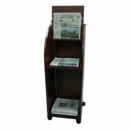 Newspaper Floor Display Rack (Cherry Wood)