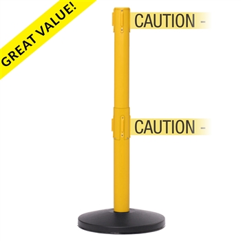 SafetyMaster Twin Xtra - 3" wide double 11' ft. belt barrier