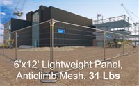 Temporary Construction Fence 6'x12' Lightweight Panel, Anticlimb Mesh, 31 Lbs