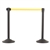 US Weight Sentry Stanchion, Black HDPE Post, Yellow 6.5' ft. Belt (2-Pack)