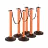 Kit: ChainBoss Indoor/Outdoor 3" molded stanchion with orange post, fillable base and 10' of 2" Black plastic Chain (6PACK)