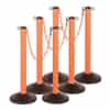 Kit: ChainBoss Indoor/Outdoor 3" molded stanchion with orange post, fillable base and 10' of 2" Orange plastic Chain (6PACK)