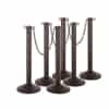 Kit: ChainBoss Indoor/Outdoor 3" molded stanchion with black post, fillable base and 10' of 2" Black plastic Chain (6PACK)