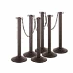 Kit: ChainBoss Indoor/Outdoor 3" molded stanchion with black post, fillable base and 10' of 2" Black plastic Chain (6PACK)