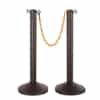 ChainBoss Indoor/Outdoor 3" molded stanchion with orange post, 15lb. Duracast pre-filled base and 10' of 2" Orange plastic Chain (2 pack)