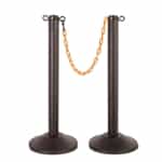ChainBoss Indoor/Outdoor 3" molded stanchion with orange post, 15lb. Duracast pre-filled base and 10' of 2" Orange plastic Chain (2 pack)