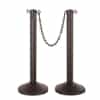 ChainBoss Indoor/Outdoor 3" molded stanchion with black post, 15lb. Duracast pre-filled base and 10' of 2" Black plastic Chain (2 pack)