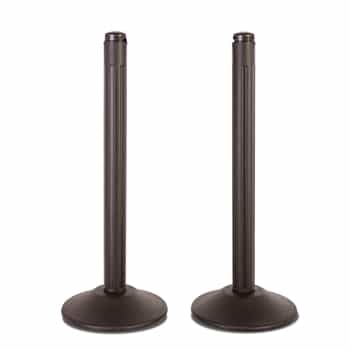 ChainBoss Indoor/Outdoor 3" molded stanchion with black post and 15lb. Duracast pre-filled base (2 pack)