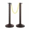 ChainBoss Indoor/Outdoor 3" molded stanchion with black post, 15lb. Duracast pre-filled base and 10' of 2" Yellow plastic Chain (2 pack)