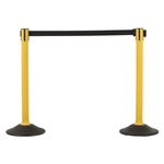 US Weight Sentry Stanchion, Yellow HDPE Post, Black 6.5' ft. Belt (2-Pack)