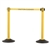 US Weight Sentry Stanchion, Yellow HDPE Post, Caution/Cuidada 6.5' ft. Belt (2-Pack)