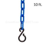 Chainboss BLUE Plastic Safety 2" Chain UV Resistant - 10ft bag with S-hooks (Multi-Pack)