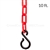 Chainboss RED Plastic Safety 2" Chain UV Resistant - 10ft bag with S-hooks (Multi-Pack)