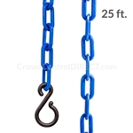 Chainboss BLUE Plastic Safety 2" Chain UV Resistant - 25ft bag with S-hooks (Multi-Pack)