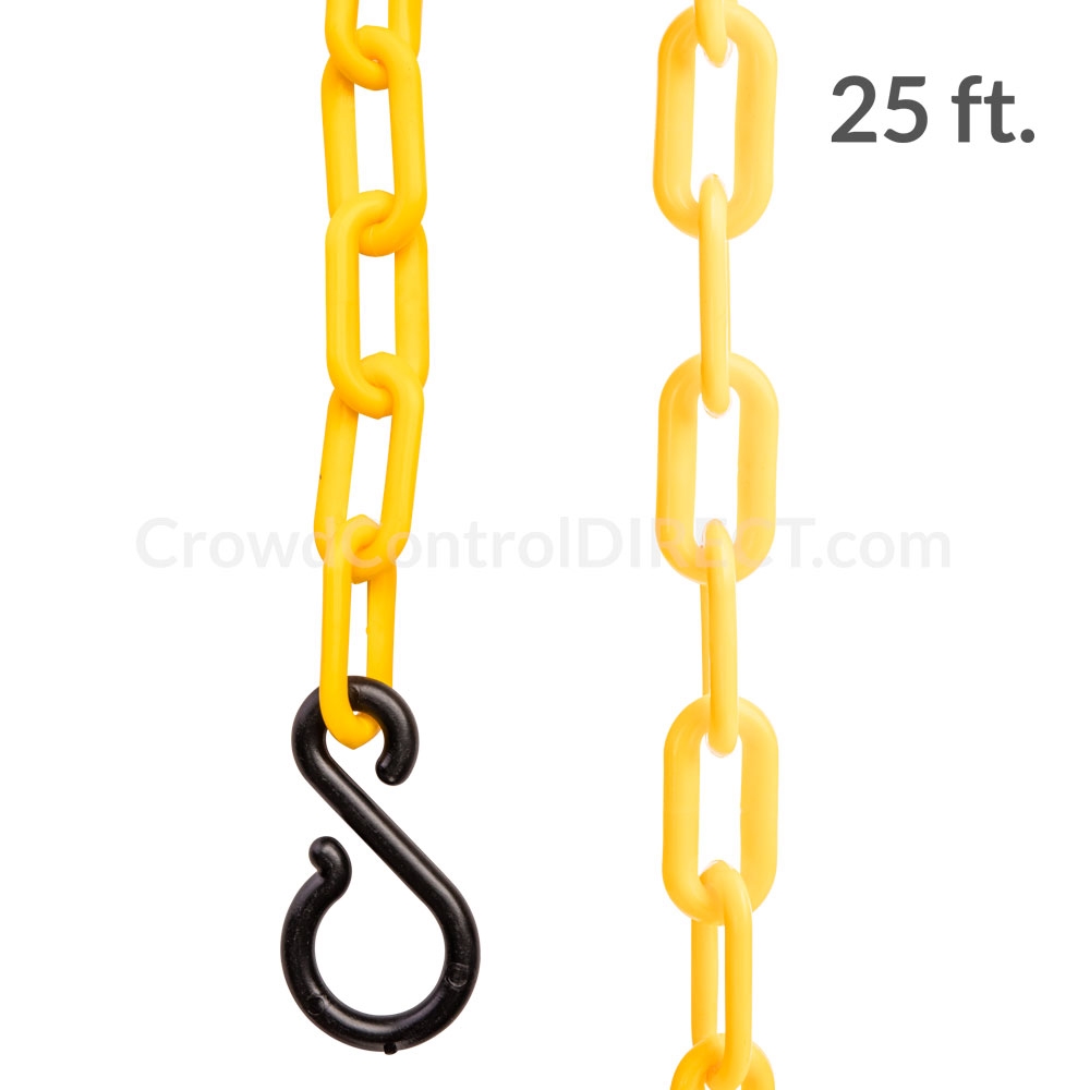 Chainboss YELLOW Plastic Safety 2 Chain UV Resistant - 25ft bag