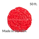 Chainboss RED Plastic Safety 2" Chain UV Resistant - 50ft box