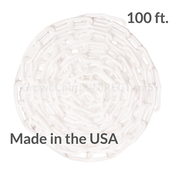 Chainboss WHITE Plastic Safety 2" Chain UV Resistant - 100ft box