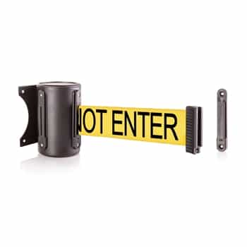 US Weigth Black wall mount & 8' "Caution - Do Not Enter" belt