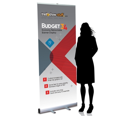 34in Budget Retractable Banner Stand