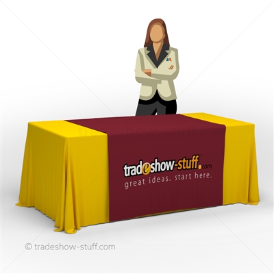 48" wide custom printed table runner; full color dye-sublimation printing