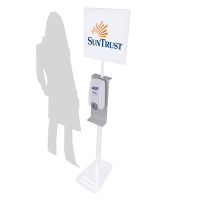 MOD-9002 Hand Sanitizing Stand with 13" x 13" Header Graphic