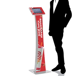 Pro iPad Kiosk Stand Locking Clamshell for Trade Shows w/ Graphics