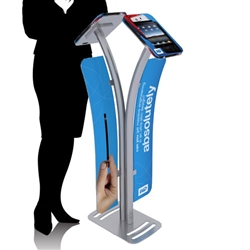 Double iPad Kiosk Stand w/ Graphics