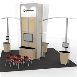 Island w/ Accent Wings Hybrid Trade Show Rental Display