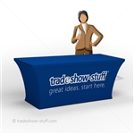 3-sided Stretch Table Covers with Logo (White)