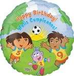 18 inch Dora & Diego Happy Birthday