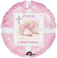 PINK Christening foil balloon