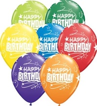 11 inch Qualatex Birthday Loops & Stars Carnival Assortment