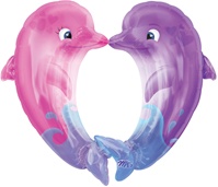 34 inch Kissing Dolphins Foil Balloon