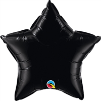 20 inch Star Qualatex Foil BLACK, Price Per Pack of 10